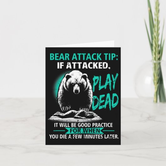 Carte Camping Bear Attack Tip Jouer Randonnée Mort Campe (Devant)