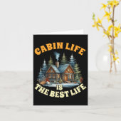 Carte Camping Camper Cabine Life Est La Meilleure Vie La (Fleur jaune)