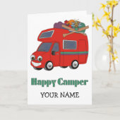 Carte Camping-car heureux (Fleur jaune)
