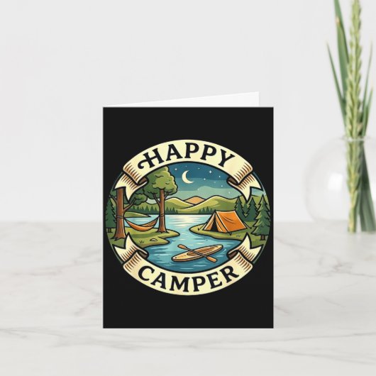 Carte Camping-car heureux cherche aventure camping feu d (Devant)