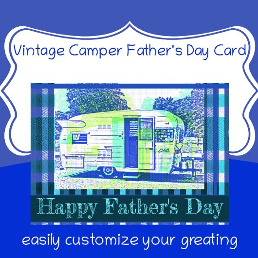 Carte Camping-car vintage Joyuse Fête des Pères