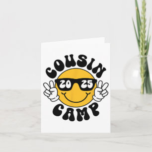 Carte Camping Cousin Camp 2025 Smile Face Vacation Été C
