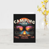 Carte Camping Crew Fires Amis Fun Vacances Été (Fleur jaune)