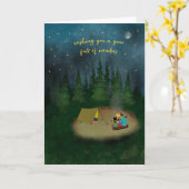 Carte Camping d'anniversaire sous les étoiles (Fleur jaune)