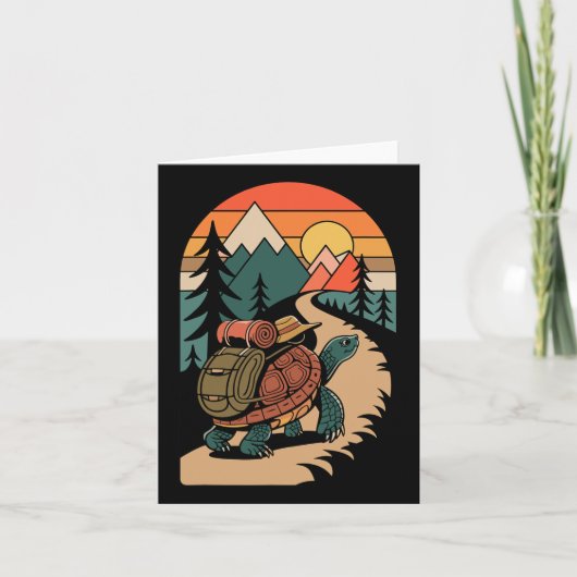 Carte Camping de tortues Camper Camper Backpacking (Devant)