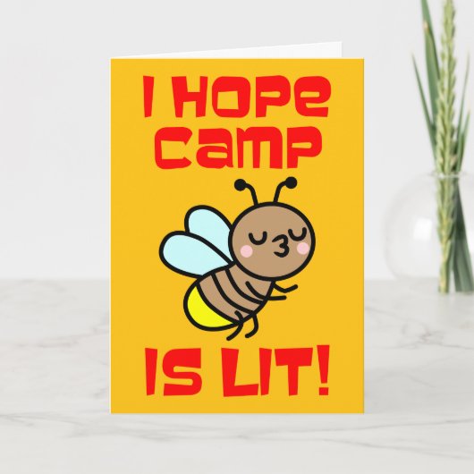 Carte Camping d'été Le camping est un bug de foudre Blan (Devant)