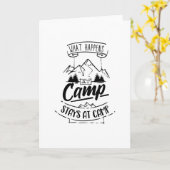 Carte Camping drôle de campeur disant terrain de camping (Fleur jaune)