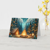 Carte Camping en forêt (Fleur jaune)