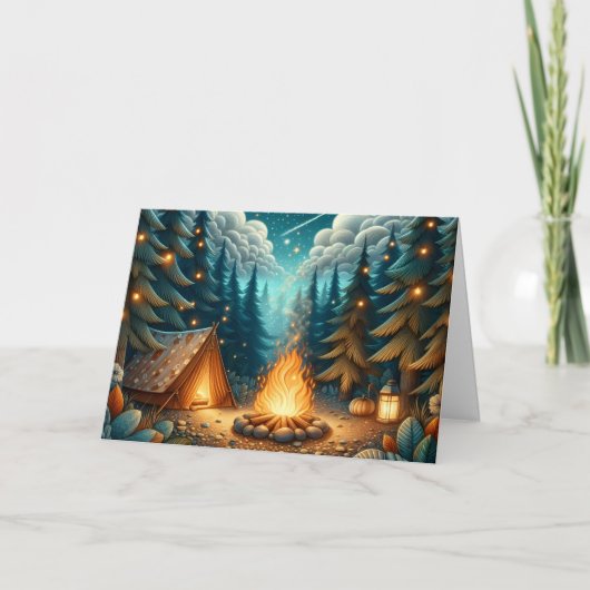 Carte Camping en forêt (Devant)