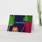 Carte Camping Feu d'Anniversaire Voeux (Devant)