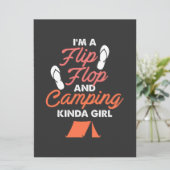 Carte Camping - Flip Flop Et Fille De Camping (Debout devant)