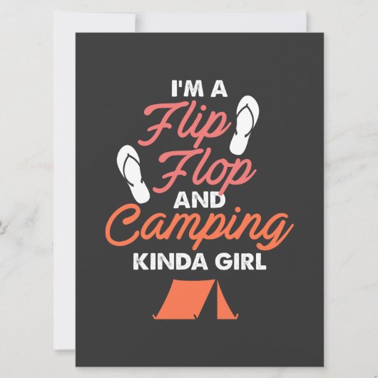 Carte Camping - Flip Flop Et Fille De Camping (Devant)