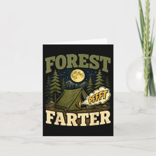 Carte Camping forêt tente de pétomane humour 