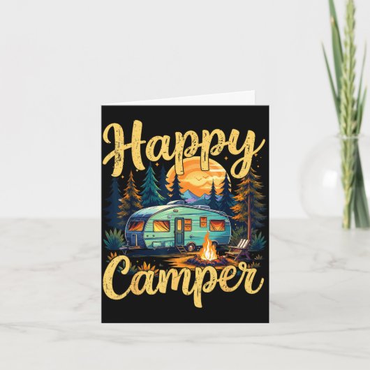 Carte Camping heureux drôle de feu de camp garçonnet (Devant)