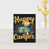 Carte Camping heureux drôle de feu de camp garçonnet (Fleur jaune)
