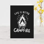 Carte Camping - La Vie Est Meilleure Par Le Feu De Campa (Fleur jaune)