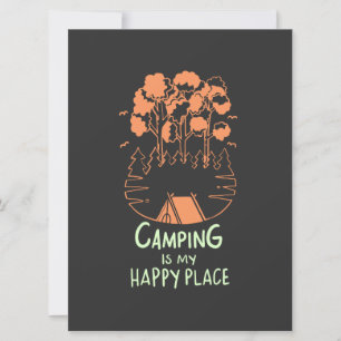 Carte Camping - Le Camping Est Mon Endroit Heureux