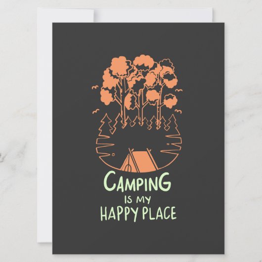 Carte Camping - Le Camping Est Mon Endroit Heureux (Devant)
