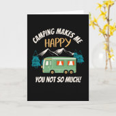 Carte Camping Me Rend Heureux Camper Drôle (Fleur jaune)