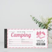 Carte Camping Pink - Bon cadeau, Certificat de camp d'ét (Debout devant)