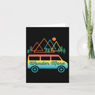 Carte Camping Retro Camper Van Vintage Sunset Mountains