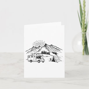 Carte Camping Tee Tente Adventure Et Campfire Mountain H