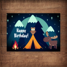 Camping, Tente, Animaux de la forêt Montagne Anniv