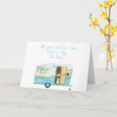 Carte Camping Trailer Valentine's Day Card (Fleur jaune)