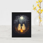 Carte Camping vintage Feu de Campagne Gothique Halloween (Fleur jaune)