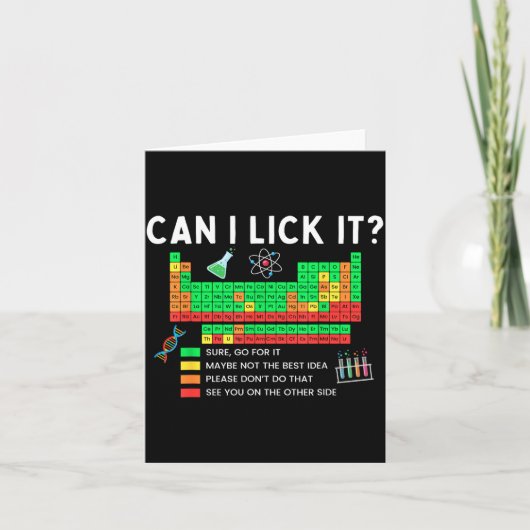 Carte Can I Lick It Periodic Table Chart Science Teacher (Devant)