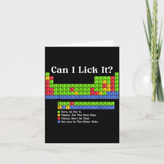 Carte Can I Lick It Periodic Table Chart Science Teacher (Devant)