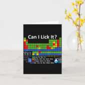 Carte Can I Lick It Periodic Table Chart Science Teacher (Fleur jaune)