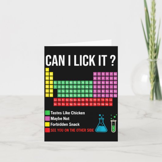Carte Can I Lick It Periodic Table Chart Science Teacher (Devant)