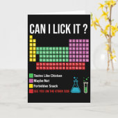 Carte Can I Lick It Periodic Table Chart Science Teacher (Fleur jaune)