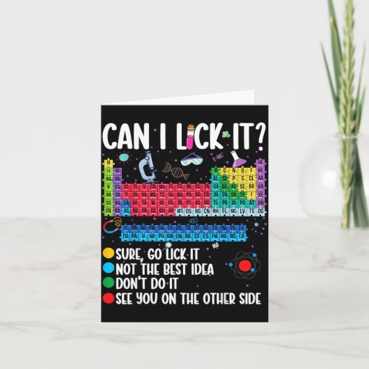 Carte Can I Lick It Periodic Table Funny Science Chemist (Devant)