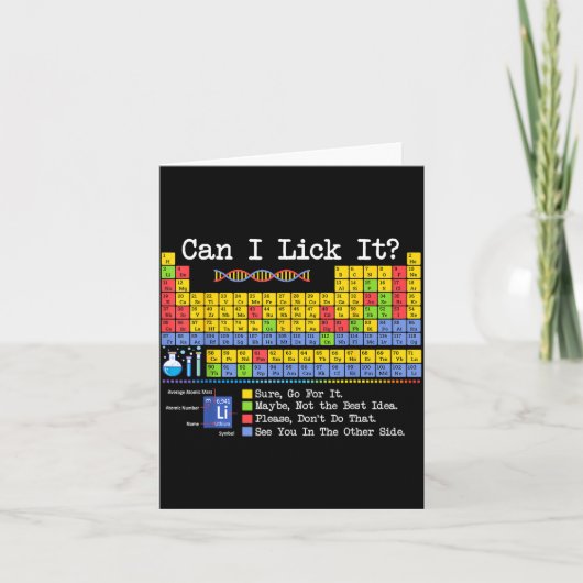 Carte Can I Lick It Periodic Table Funny Science Teacher (Devant)