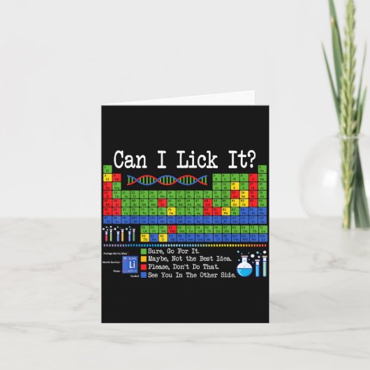 Carte Can I Lick It Periodic Table Funny Science Teacher (Devant)