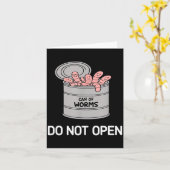 Carte Can Of Worms Do Not Open, Funny, Jokes, Sarcastic  (Fleur jaune)