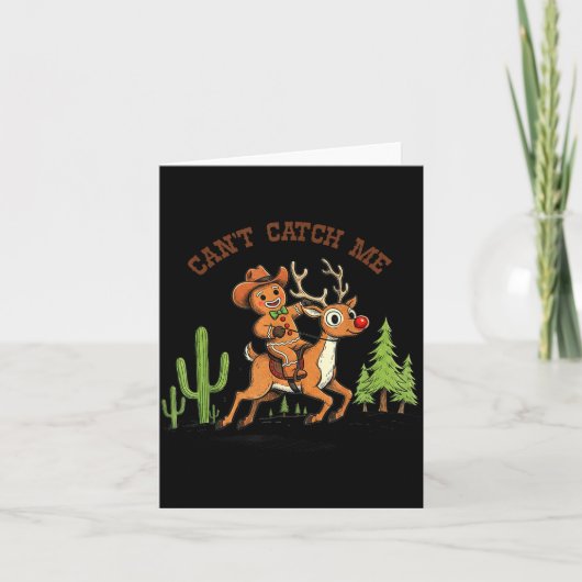 Carte Can’t Catch Me Gingerbread Cowboy Funny Christmas (Devant)