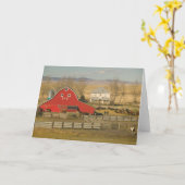 Carte Canada, Alberta, Pincher Creek : Red Barn & Ranch (Fleur jaune)