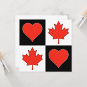 Carte Canada Flag Heart Patriotique Salutation canadienn (Devant/Arrière en situation)