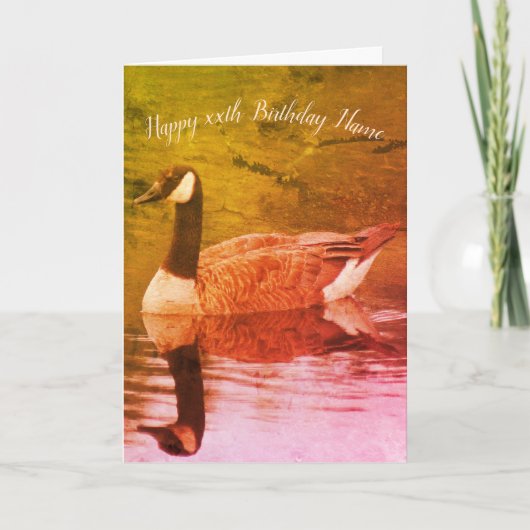 Carte Canada Goose Nature Art Personnalisé Anniversaire (Devant)