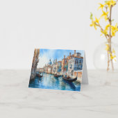 Carte Canal de Venise et peinture à l'aquarelle de la Go (Fleur jaune)