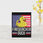 Carte Canard 4 juillet Firequacker Independe (Fleur jaune)