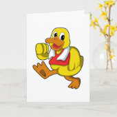 Carte Canard à la course (Fleur jaune)