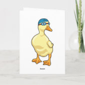 Carte Canard à la nage avec lunettes de natation (Dos)