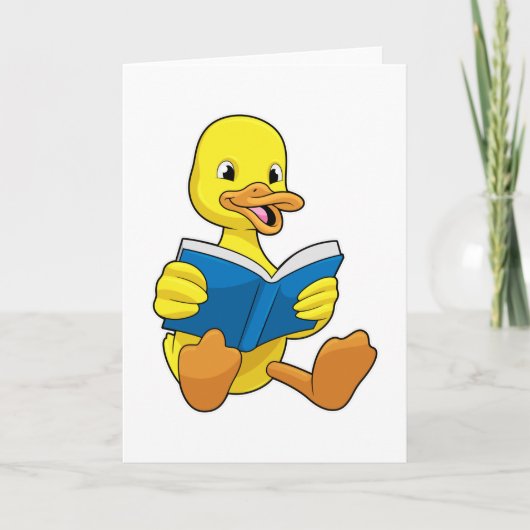 Carte Canard à Reading avec livre (Devant)