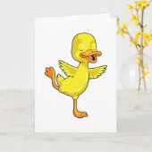 Carte Canard à Yoga Fitness sur une jambe (Fleur jaune)