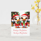 Carte Canard Animé Noël (Fleur jaune)