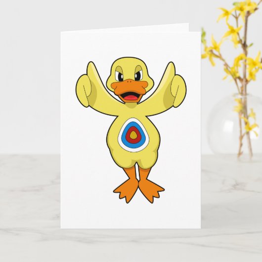 Carte Canard atteint la cible (Fleur jaune)